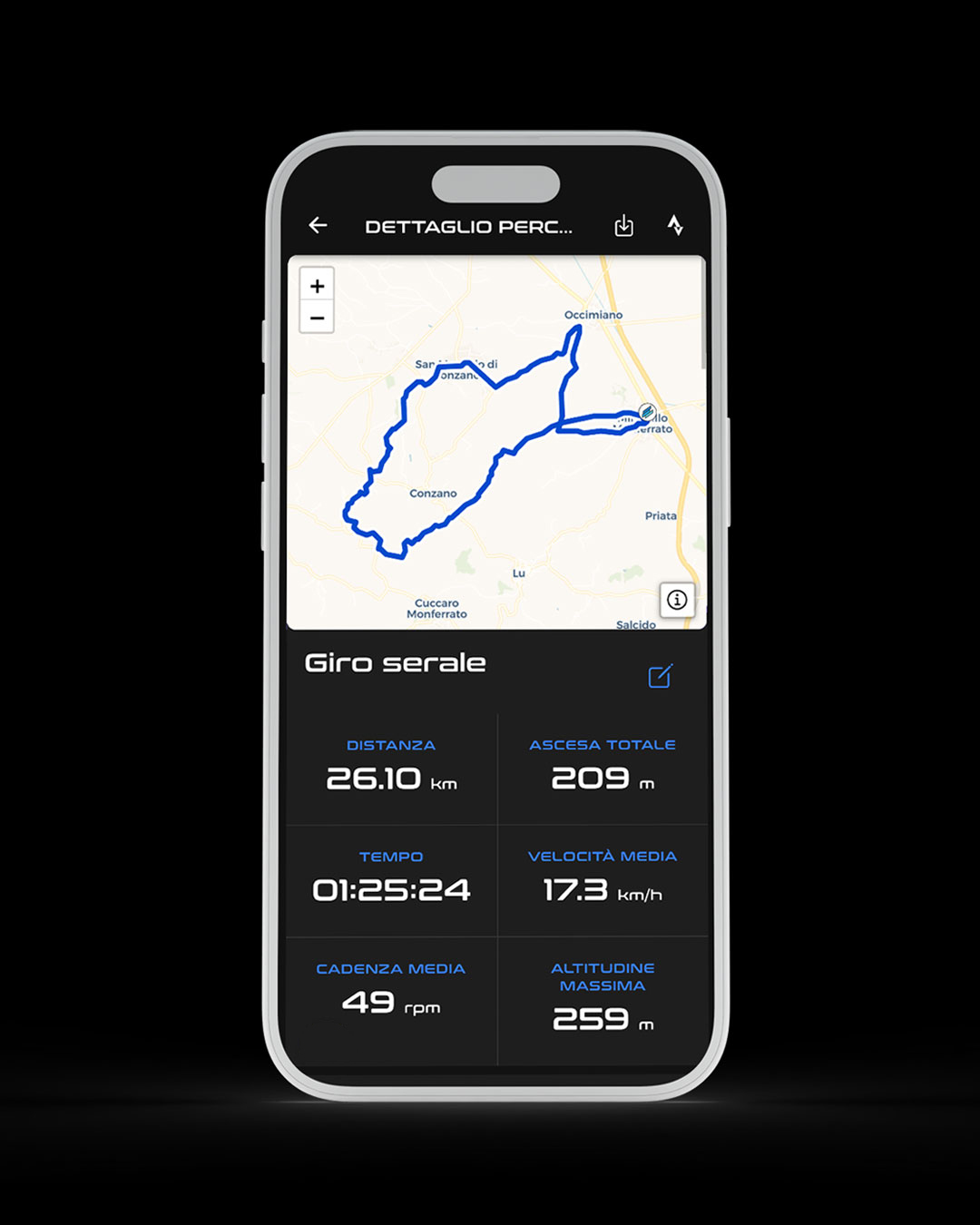 L'app Polini E-Bike sullo smartphone