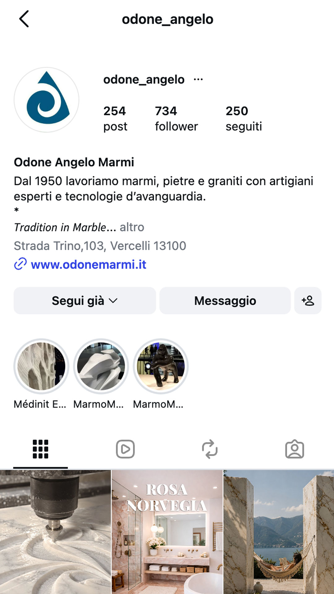 Profilo Instagram @odone_angelo